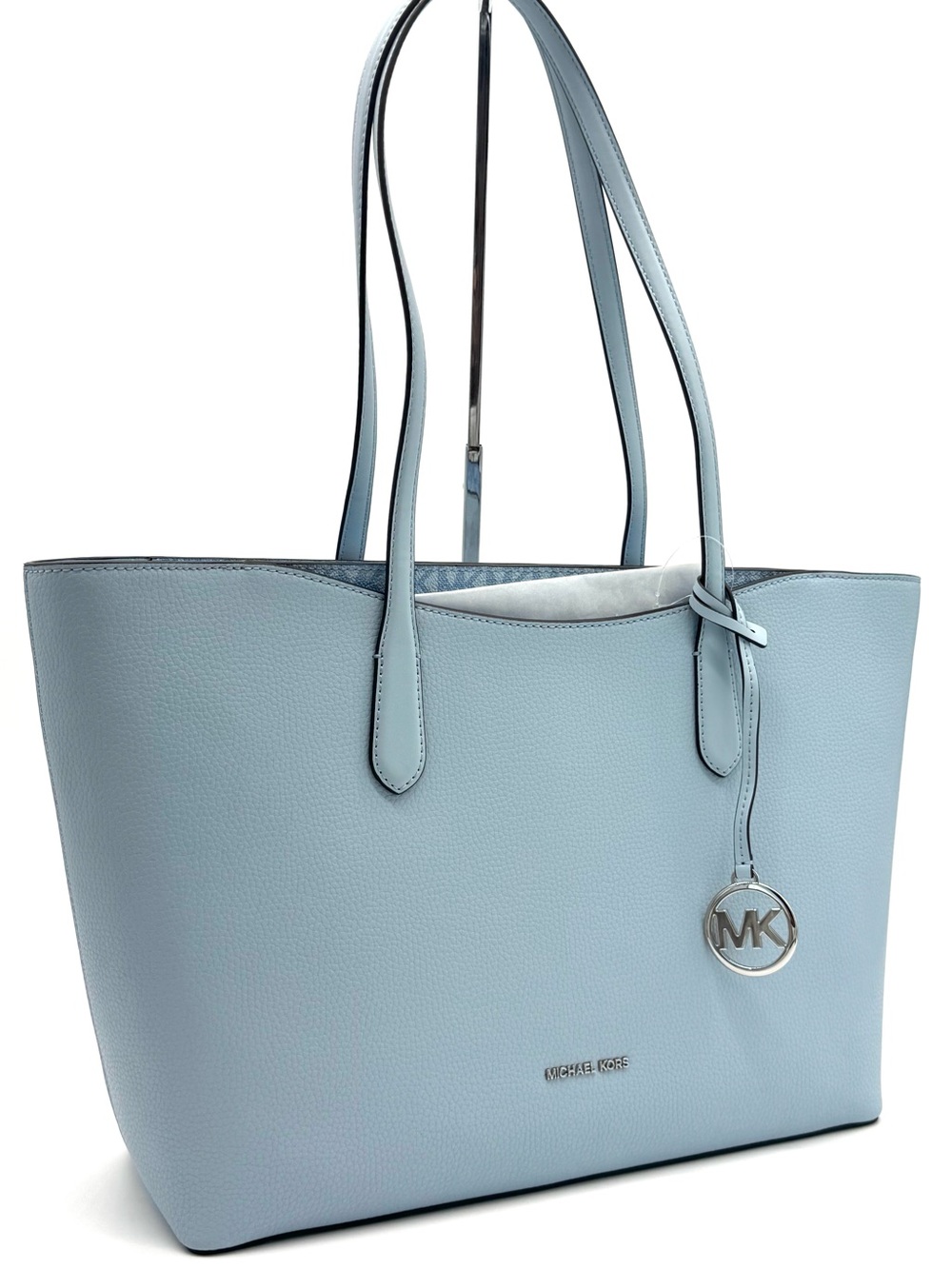 Michael Kors Arden Large Leather Tote Bag Pale Ocean Blue